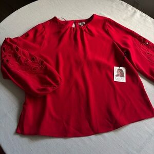 NWT Jaclyn Smith Red Blouse Women’s XL